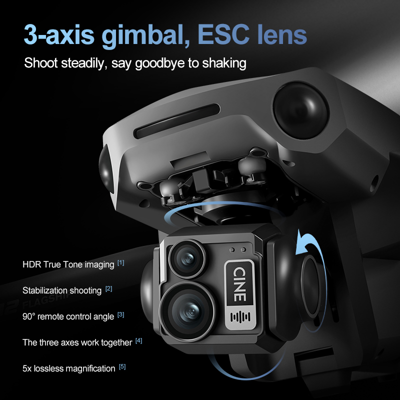 8K 3 Axis Gimbal Brushless 7.2 - Drone Mapping ulasan dan harga
